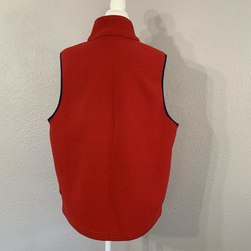 Vintage LL Bean Women's Size 1X Red Polartec Hiking Full Zip Fleece Vest Pockets - Picture 2 of 10